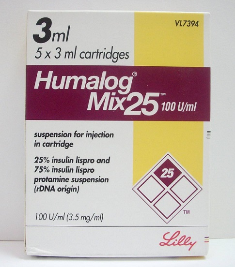 Buy Humalog Mix 25 (Insulin Lispro) 100 IU Cartridges
